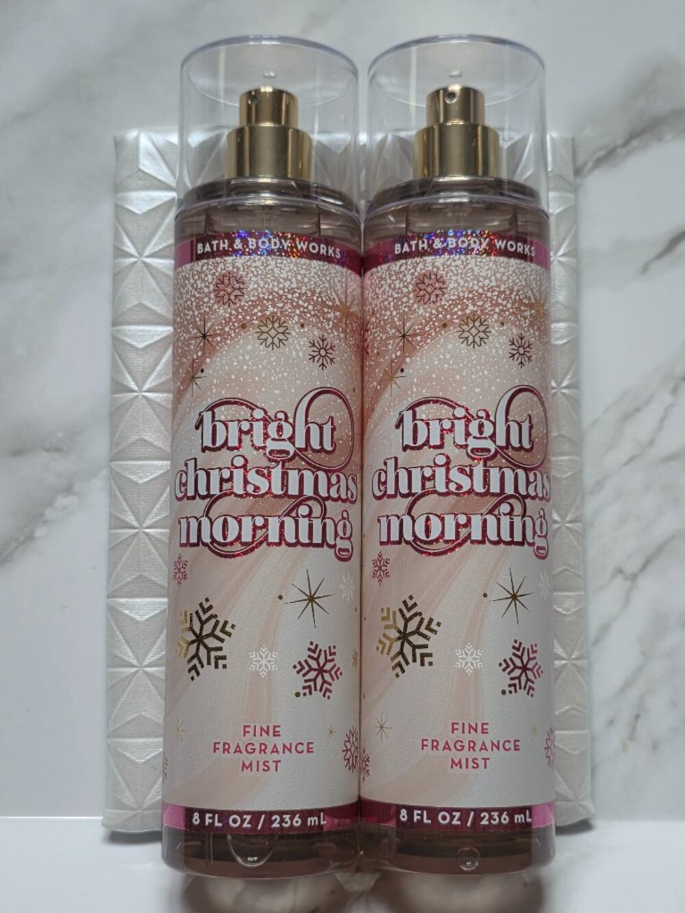 2 x Bath & Body Works BRIGHT CHRISTMAS MORNING Fragrance Mist (8 oz. each)